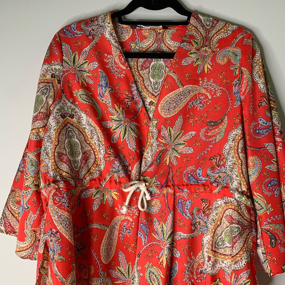 Zara Printed Top with Drawstring - Picture 3 of 8